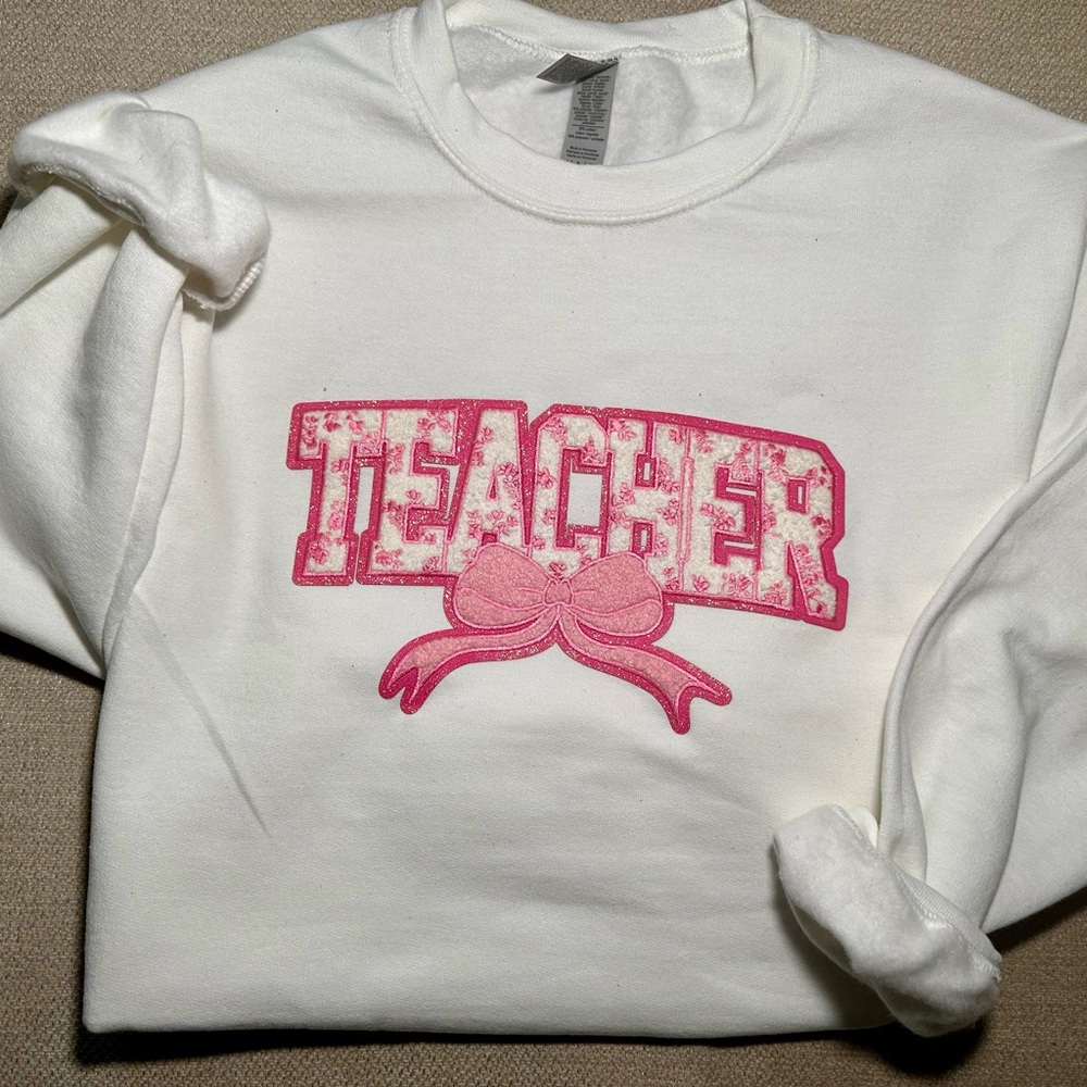 Teach in Style — Pink Coquette Vibes! 🎀  Teacher Sweatshirt
